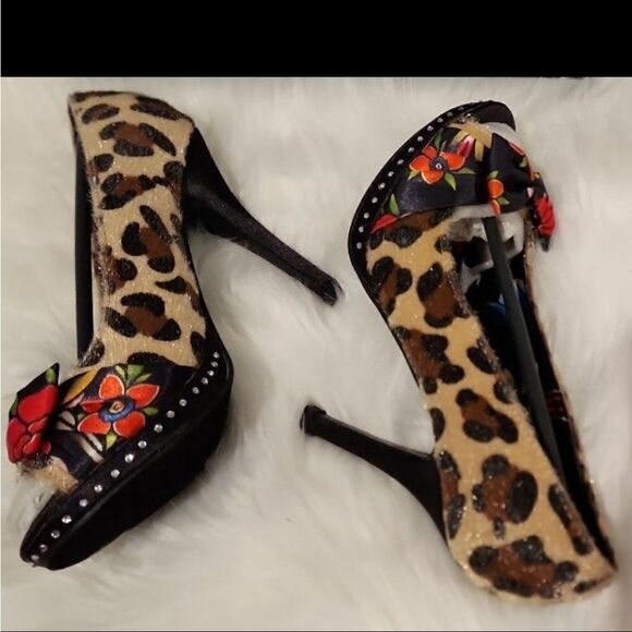Iron Fist Ladies Love Bites Heel Leopard Size 6 - Picture 1 of 6